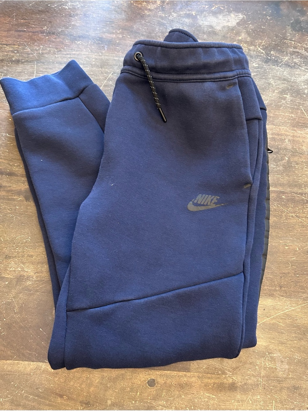 Nike Tech Navy Blue Kids Fleece Joggers with Drawcord